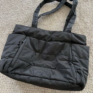 Stylish Black Quilted Tote Bag